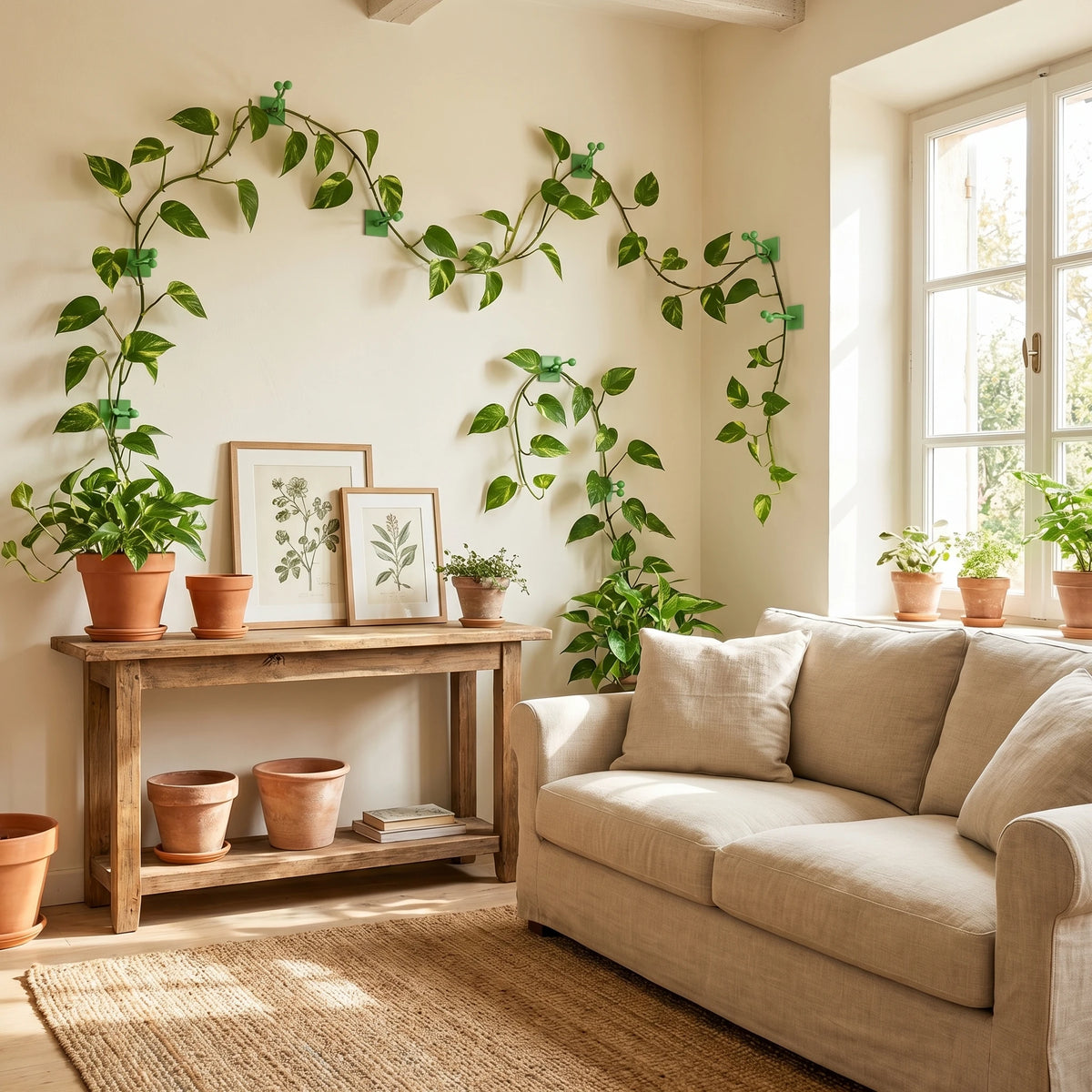 supports muraux auto adhésifs plantes grimpantes 100 pièces vert simples modernes
