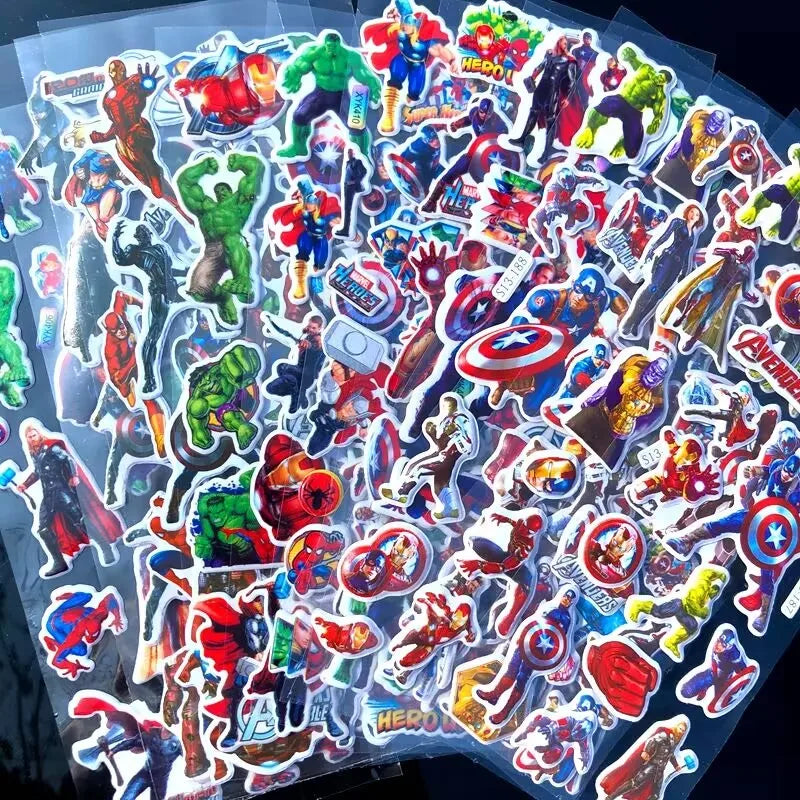 autocollants 3d super héros multicolores dessin animé stickers enfants jouets éducatifs classiques personnages armures