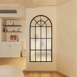 miroir mural panneau décoratif verre mat géométrique noir blanc classique moderne chambre coucherDecorationMurale