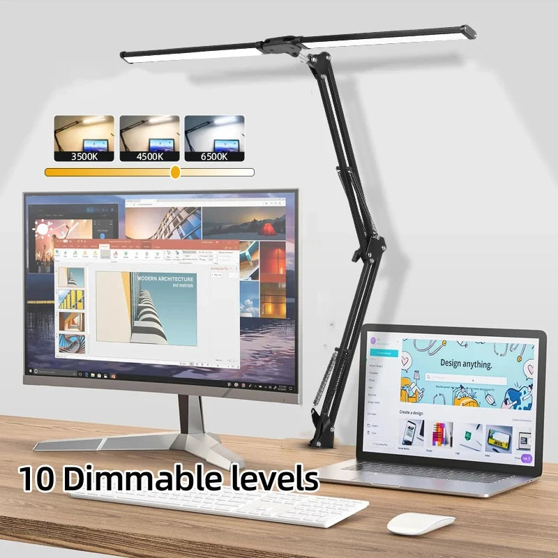 lampe led moderne double tête lumière variable écran lecture rechargeable