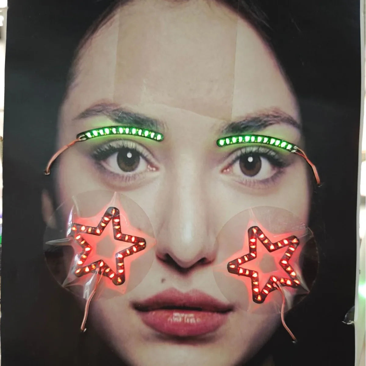 décorations faciales lumineuses étoiles coeurs transparentes modernes fêtes anniversaires mariages