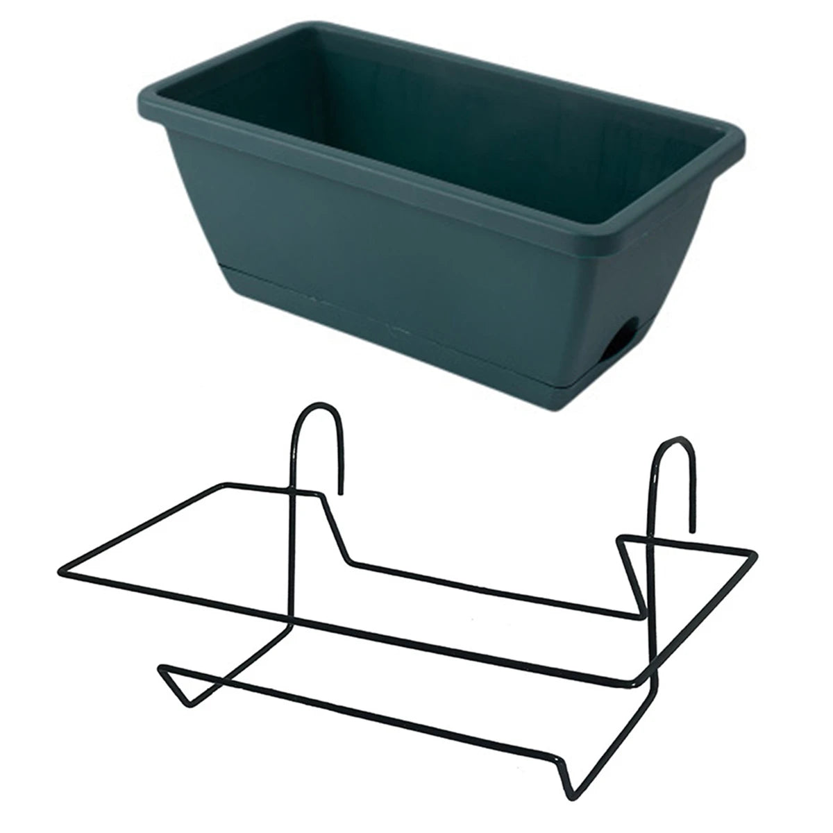 bac fleurs suspendu moderne gris noir vert bacs fleurs crochets métalliques drainage balcon patio
