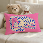 taies d'oreiller animaux nordiques moderne bleu léopard jaune non toxique coton polyester 30x50CM 40x60CM