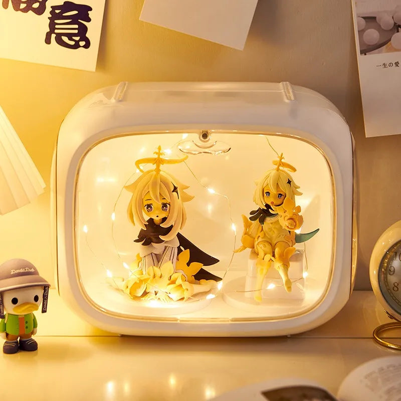 boîtes présentation transparentes modernes figurines blanc empilables rangement organisation jouets