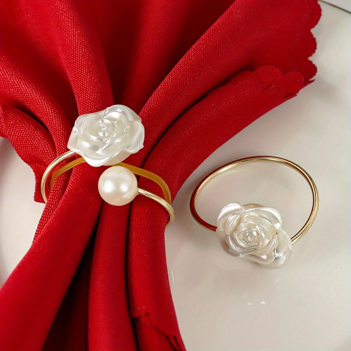 porte serviettes décoratifs rose or blanc imitation ajustables table événementnels élégants