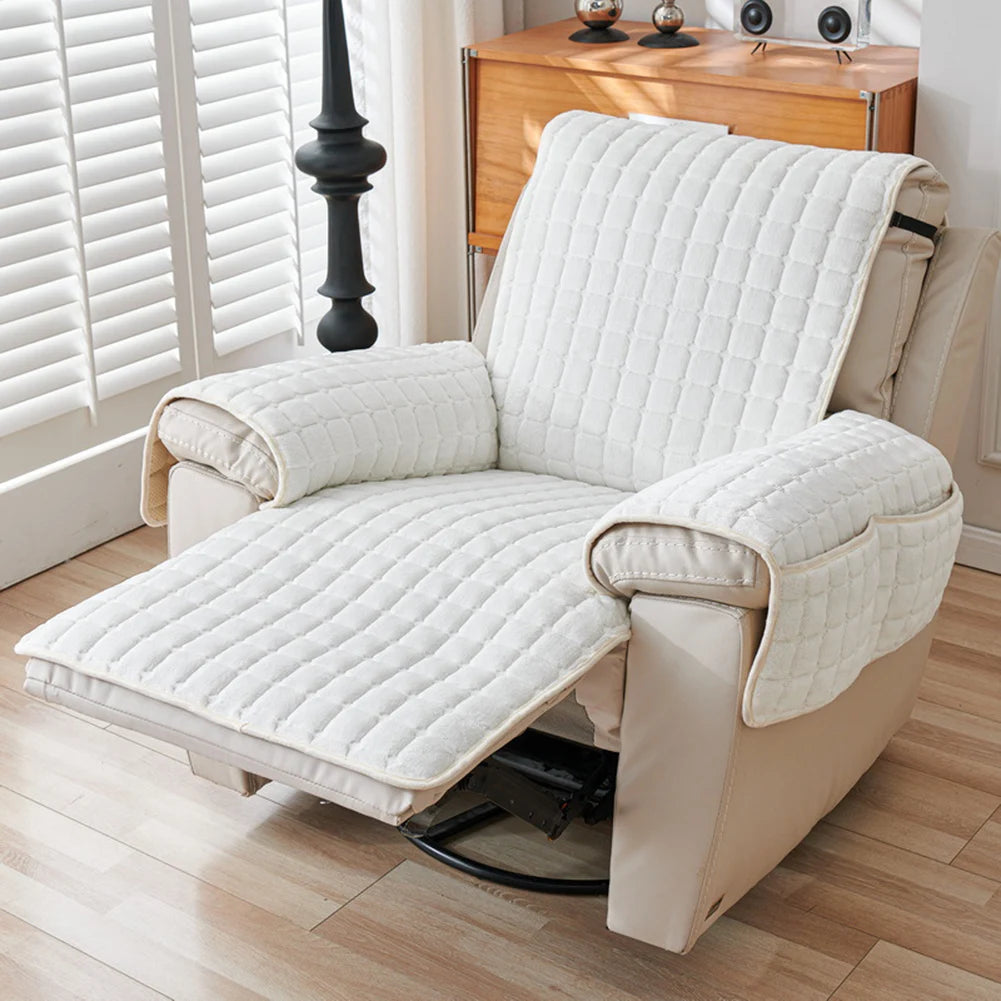 protège siège canapé trois places beige quilté non glissant poches adhésif moderne resistant waterproof