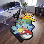 tapis personnalisable pikachu bulbasaur pokeball géométrique popart enfant adulte chambre salon