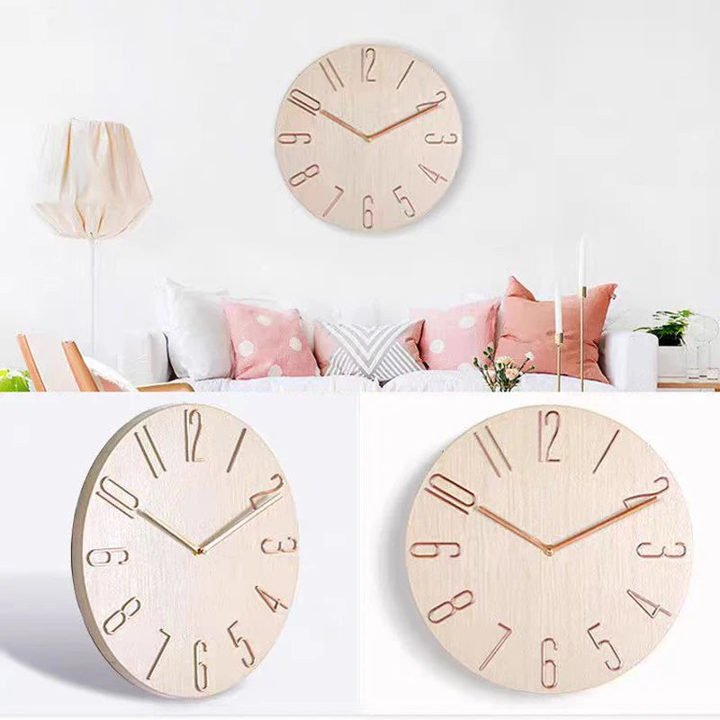 Horloge murale 30 cm avec aiguilles fines design