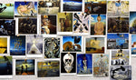 cartes postales créatives différentes couleurs classique moderne abstrait clips kit décoration murale DIY