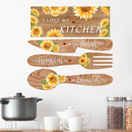 décorations murales rustiques tournesol love my kitchen grateful thankful blessed vinyle autoadhésif