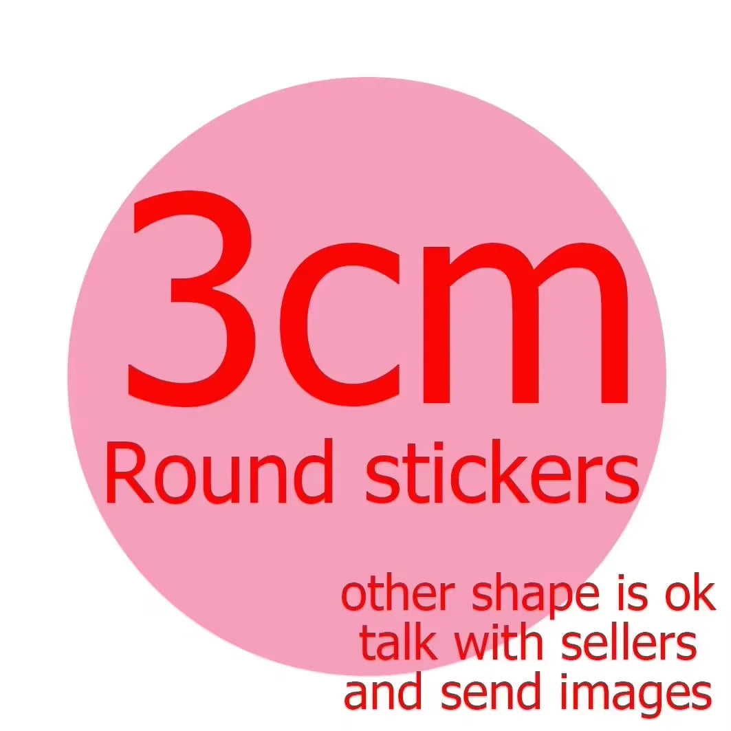 sticker personnalisable adhésif imperméable moderne blanc rose jaune vert bleu noir imprimé brillant 50pcs
