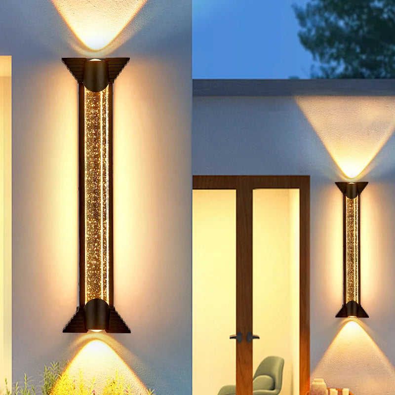 applique murale led moderne cristaux scintillants noir doré ip55 30cm 40cm 60cm
