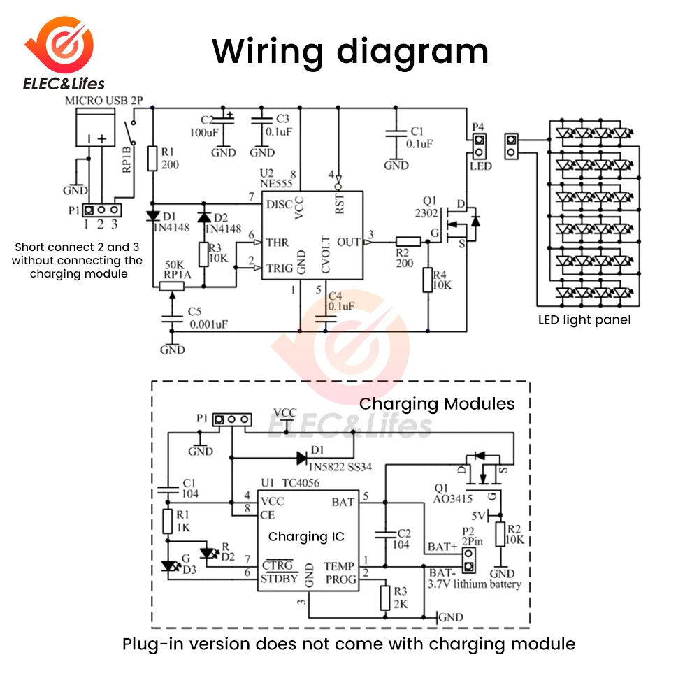 lampe led ajustable kit diy variateur pwm carte electronique assemblez vous même