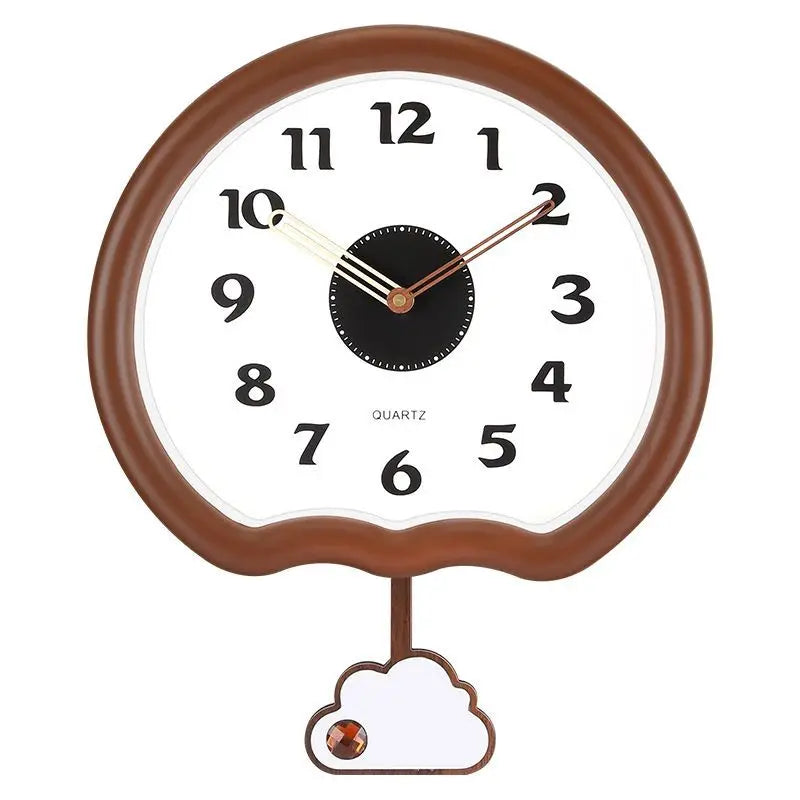 horloge murale nuage marron blanc vintage pendule decoratif minimaliste analogique