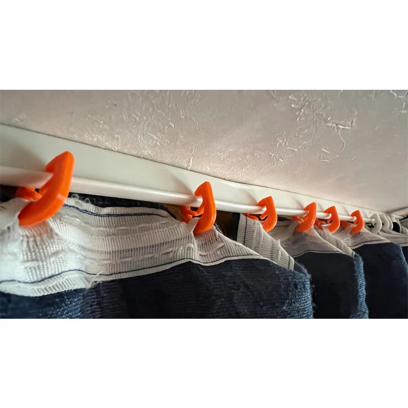 crochets rideau orange modernes rideaux camping cars caravanes pack 6pcs