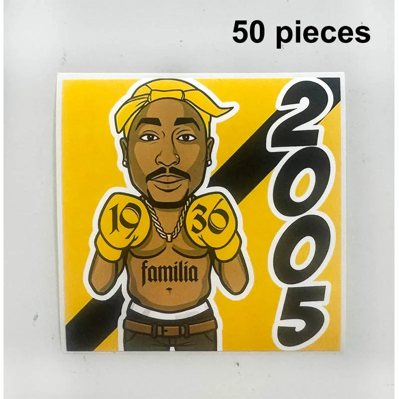 stickers pop art jaune noir blanc avion personnages hébreu logo familia depuis 2005 mur