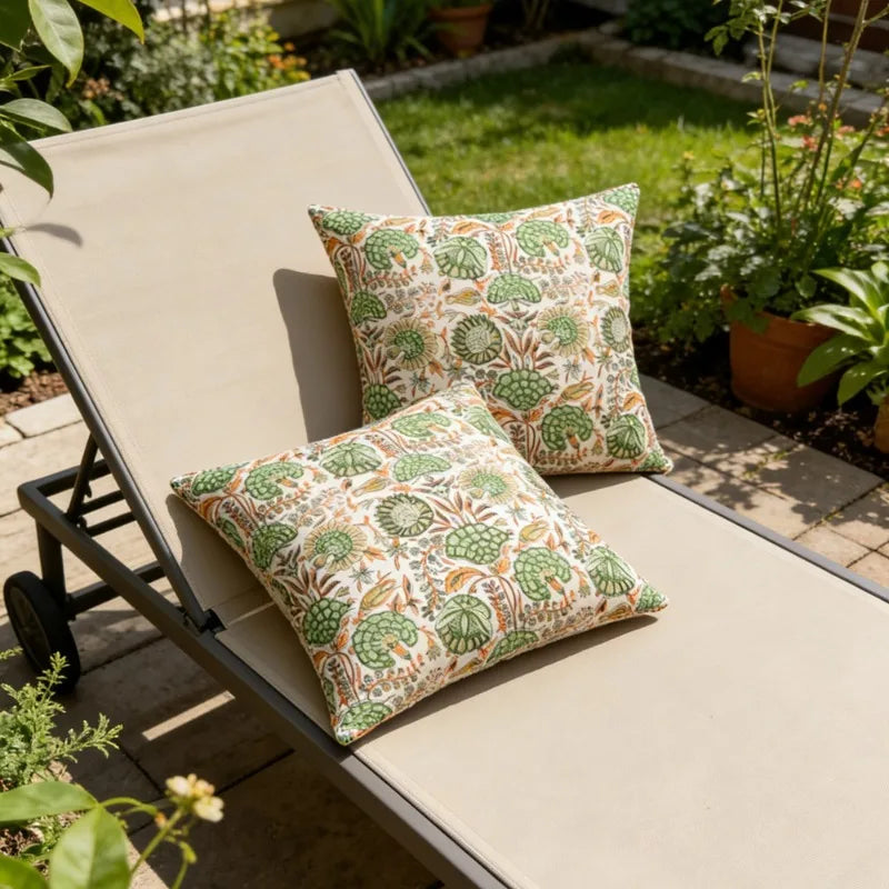housses coussin décoratif motif floral stylisé bohème tropical imperméable polyester 45x45cm voiture maison commercial