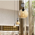 Lampes suspendues verre coloré moderne bleu rose ambre translucides chambre vertical