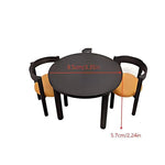 meubles deco miniature table ronde chaises noir orange texture bois moderne set poupées accessoire