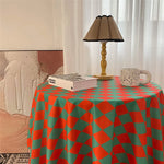 nappe table rectangulaire rouge blanche motif carreaux rustique classique décoration maison
