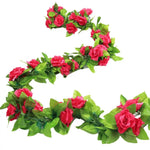 guirlande fleurs artificielles roses mixtes couleurs decoration intérieure romantique maison événements