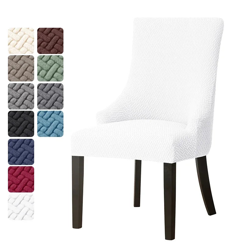 housse chaise mariage tissu géométrique vert gris protection fauteuil contemporain