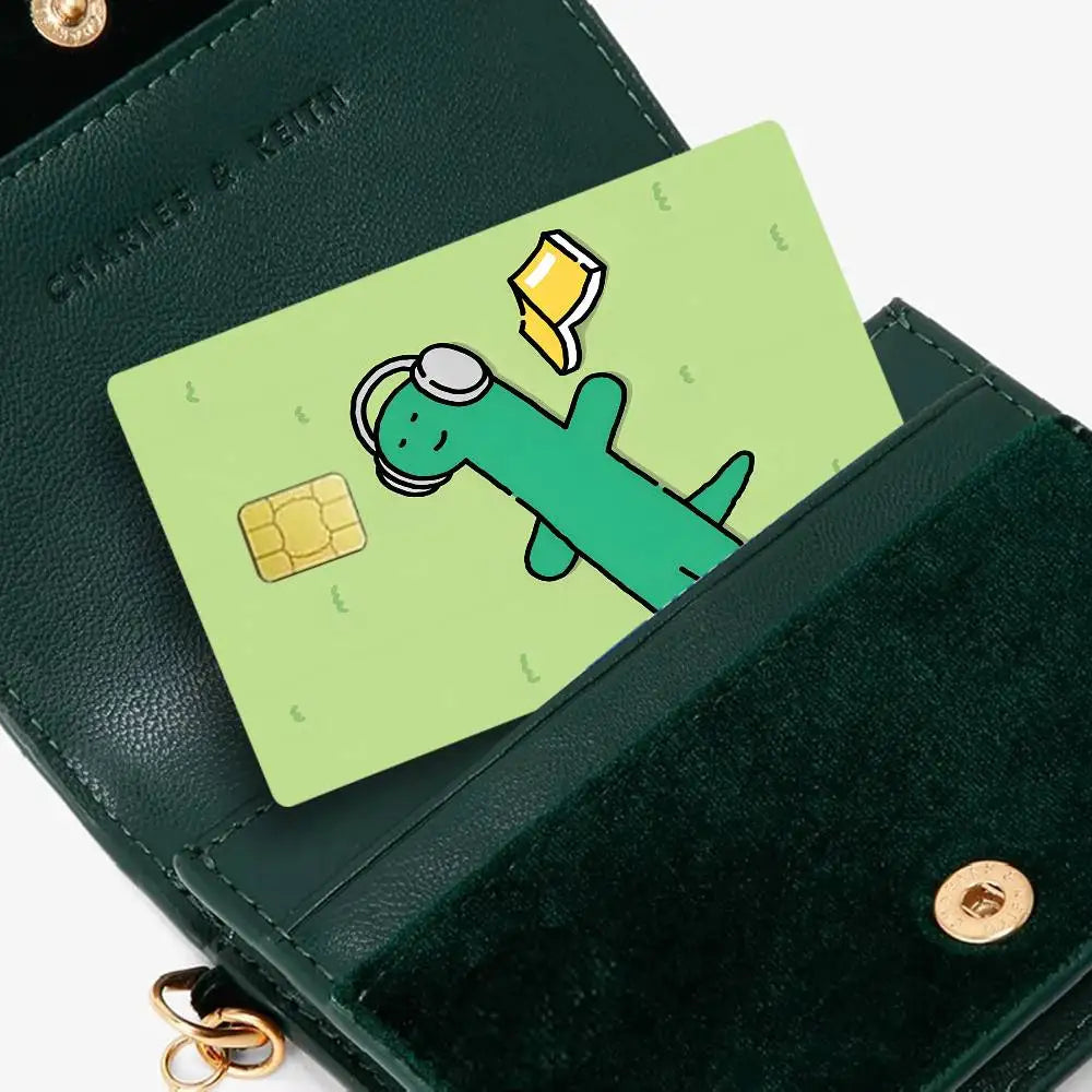 protection carte bancaire autocollant dessin animé crocodile motifs abstraits waterprooche réutilisable