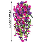 guirlande artificielle fleurs fines feuilles vertes moderne décoration extérieure vigne accrochée blanc vert