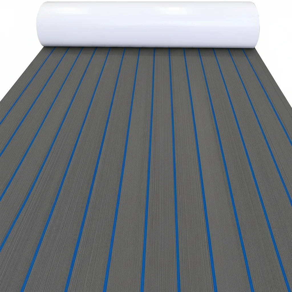 revêtement sol bateau mousse eva imitation teck antidérapant adhésif marron noir yacht