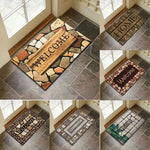tapis d'entrée moderne antidérapant multicolore texture roche motif géométrique 40x60cm