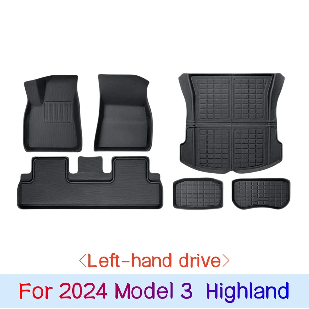 tapis sol coffre tesla model model noir antidérapant 3d fibre synthétique fibre naturelle environnement