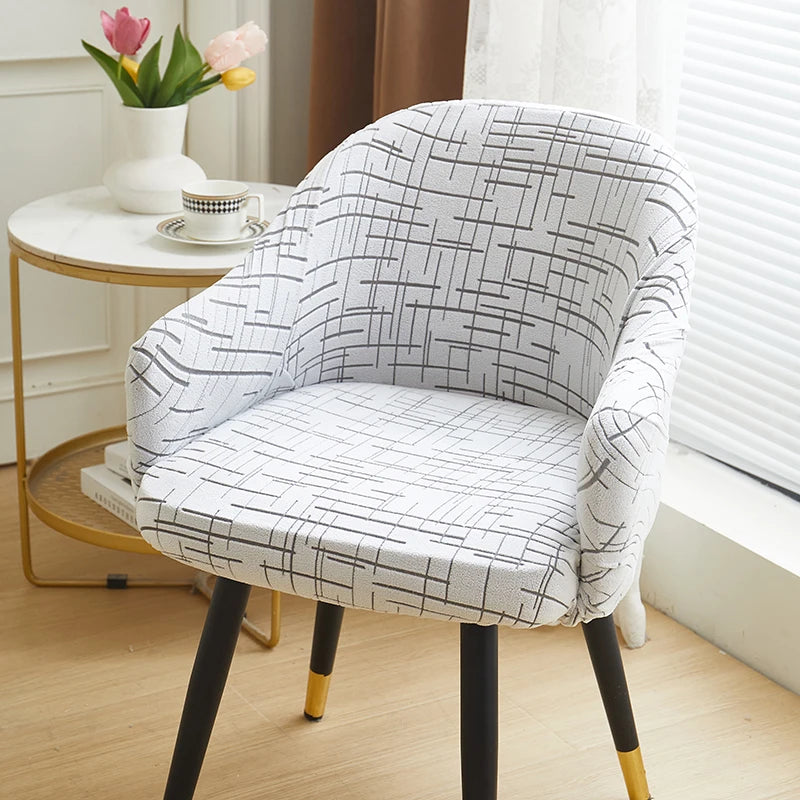 housse fauteuil moderne imprimé feuilles couleur gris orange vert élasthanne polyester amovible lavable