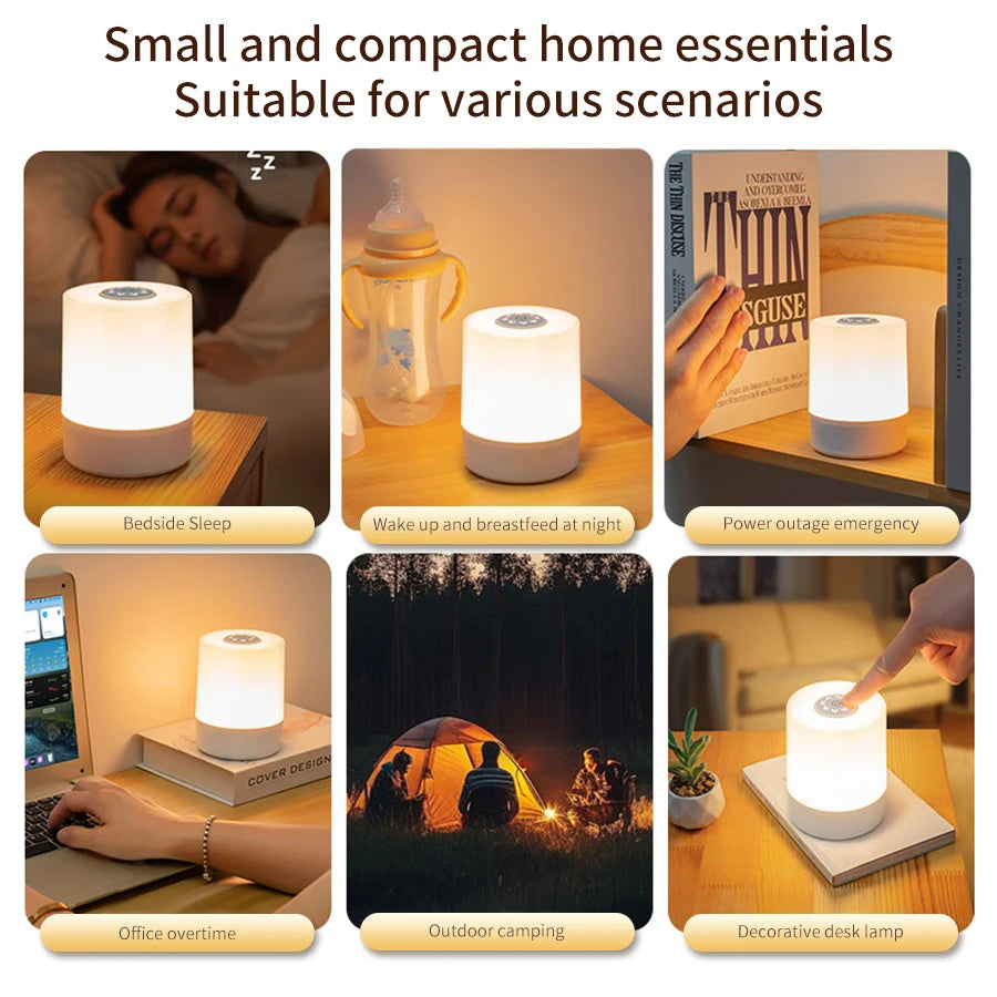 lampe table led rechargeable blanc moderne interrupteur tactile lumière chaude variable veilleuse chambre enfant