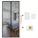 rideau moustiquaire magnétique noir blanc maille fine transparent moderne adhésif porte