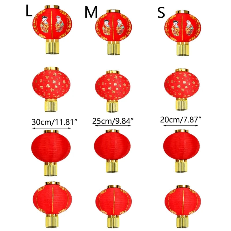lanterne traditionnelle rouge dorée motifs chinois franges anneaux métalliques nouvelle année chinois decoration festive