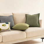 coussin carré décoratif maison moderne motif carreaux marron gris vert 45x45cm 30x50cm 50x50cm