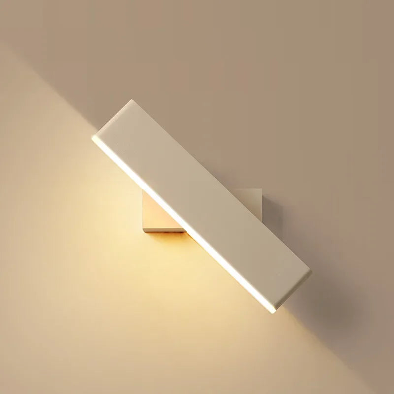 lampe murale led moderne rotation aluminium noir blanc or chambre salon minimaliste fixée mur