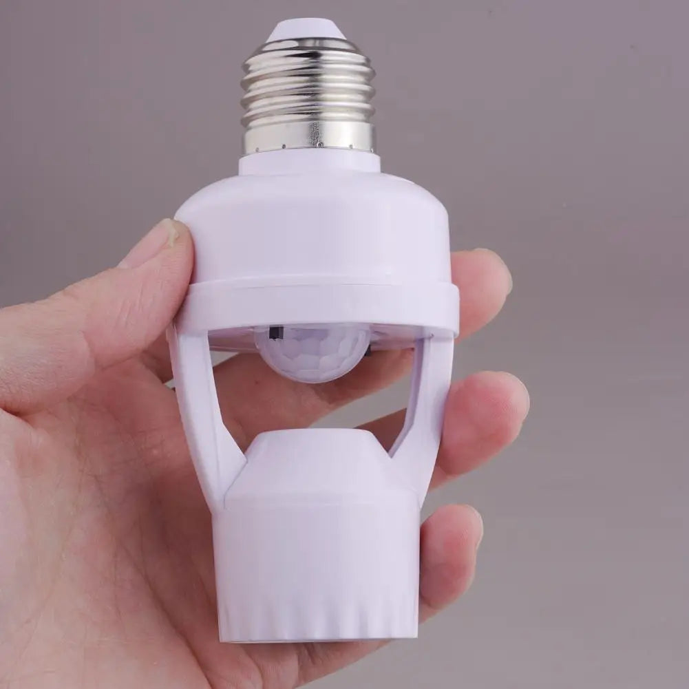 adaptateur prise e27 detecteur mouvement pir blanc moderne pratique led 30w interrupteur auto