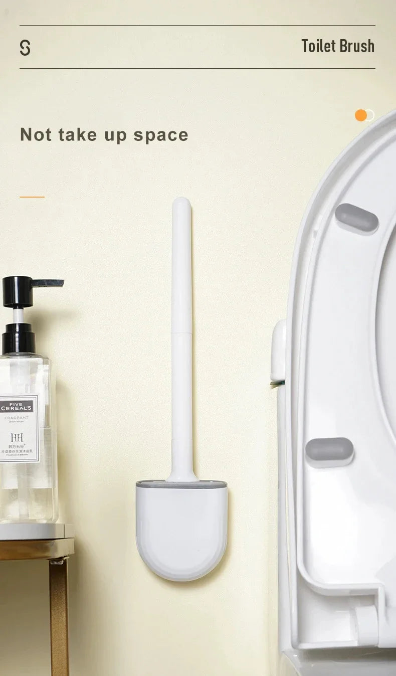 brosse wc silicone adhésive murale noire moderne sans odeur poignée antidérapante