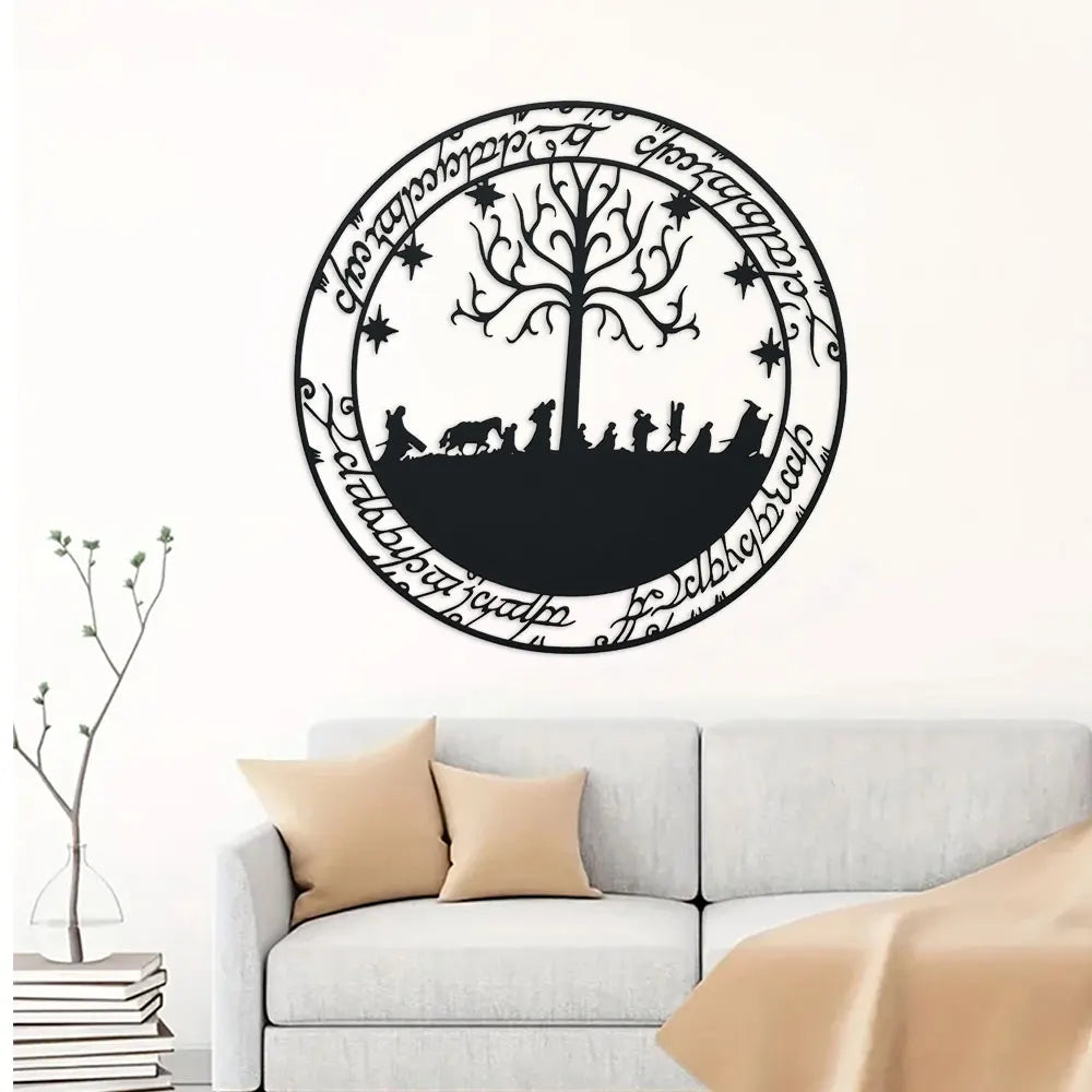 Décor mural métal Hobbit utilisé en extérieur sur une terrasse