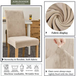 housse chaise velours doux beige moderne poignées serrage extérieur mariage banquet