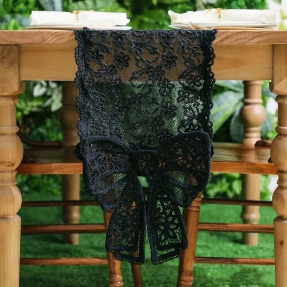 nappe dentelle fleur transparent romantique nœud décoratif table mariage fête saint valentin nouvel an