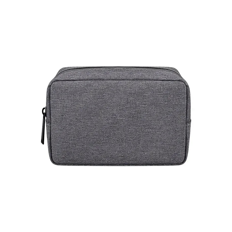 Sac main moderne toile gris clair zip compartiments internes taille 16 23 cm