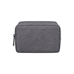 Sac main moderne toile gris clair zip compartiments internes taille 16 23 cm