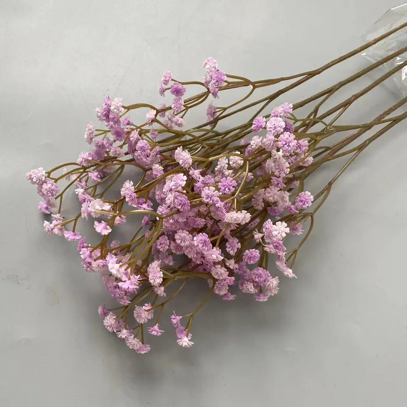 bouquet artificiel fleurs roses blanches marrons rouges petite fleurs rondes naturel minimaliste decoration maison