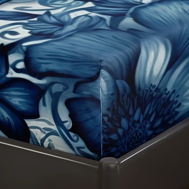 drap lit bleu papillons fleurs moderne coton polyester 150x200cm 180x200cm 200x220cm taies oreiller
