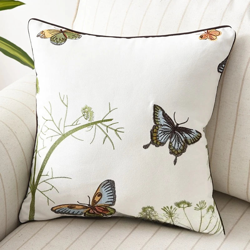 taies d'oreiller velours oiseau perroquet feuilles bleu foncé élégant non toxique polyester respectueux environnement