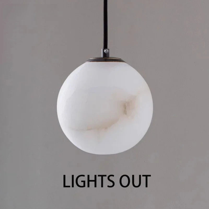 lampe suspendue moderne marbre blanc beige salon chambre 10cm 12cm 15cm