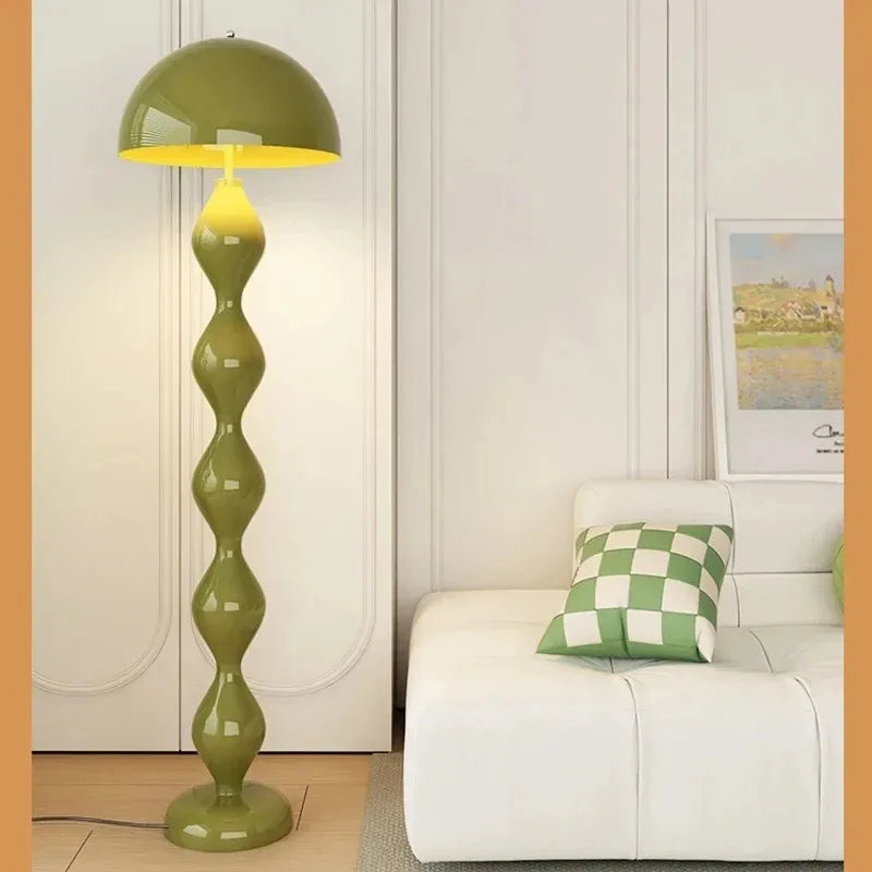 lampe sol moderne spirale verte rouge blanche grise bleue noire fer résine
