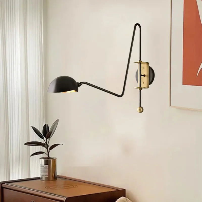lampe murale or noir moderne scandinave articulée étude chambre entrée